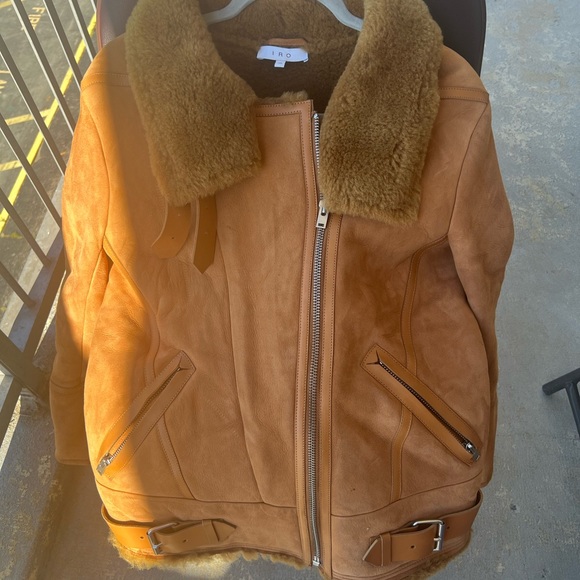 IRO SHEARLING LINED LEATHER/ SUEDE Women JACKET - Picture 1 of 11